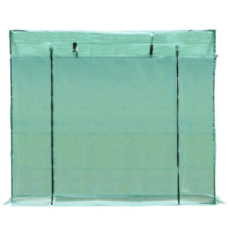 Outsunny Serra da Giardino Porta Avvolgibile a Cerniera in PE(Polietilene 140g/m²) , Serra da Balcone con Telaio in Acciaio Tubi Metallici Verniciati a Polvere 200x73x168cm