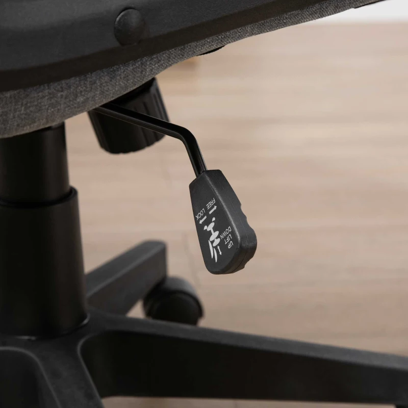 Vinsetto Silla de Oficina Giratoria 360° con Altura Ajustable Silla Escritorio Ergonómica con Reposabrazos Respaldo Acolchado y Tapizado en Lino 60x68x92-101,5 cm Gris