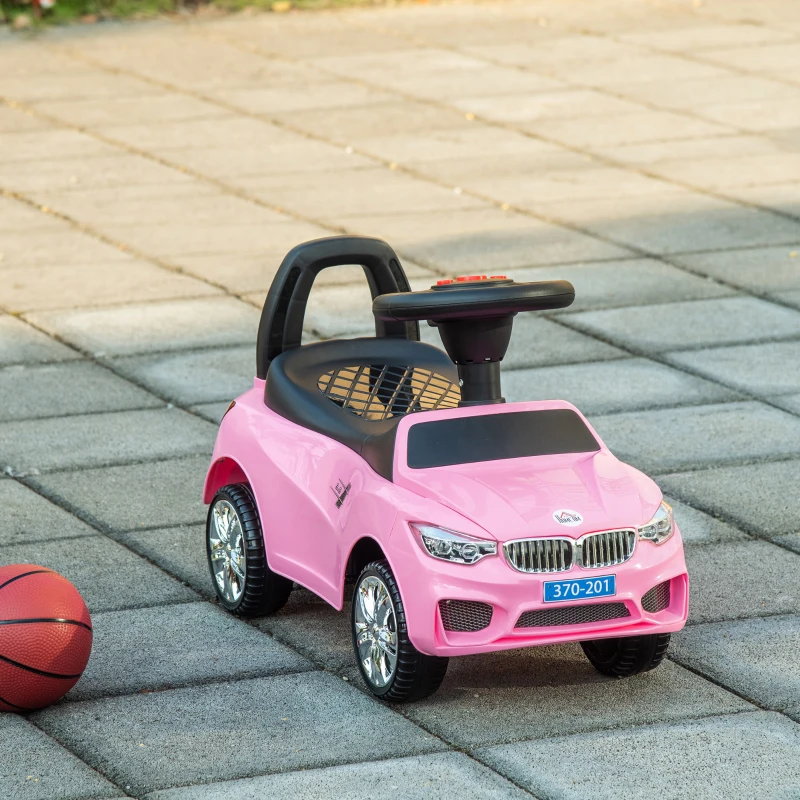 HOMCOM Ride on Car Baby Toddler Walker Foot to Floor Sliding Car Slider Pink