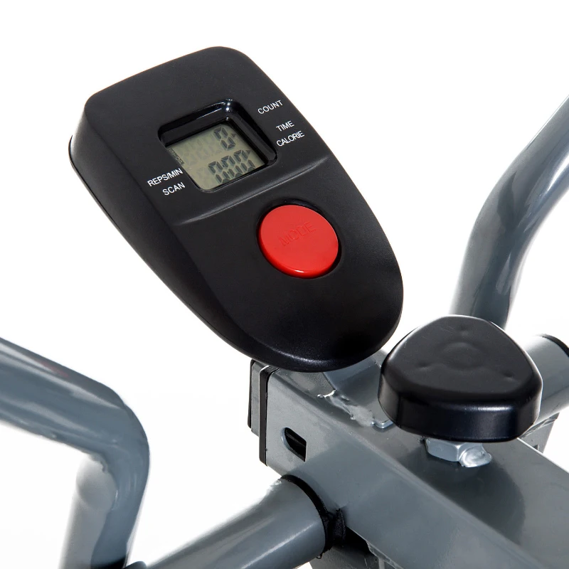 HOMCOM® crosstrainer ergometer elliptisch LCD-display elliptische hometrainer display, staal, zilver, 96 x 60 x 152 cm(m-5)