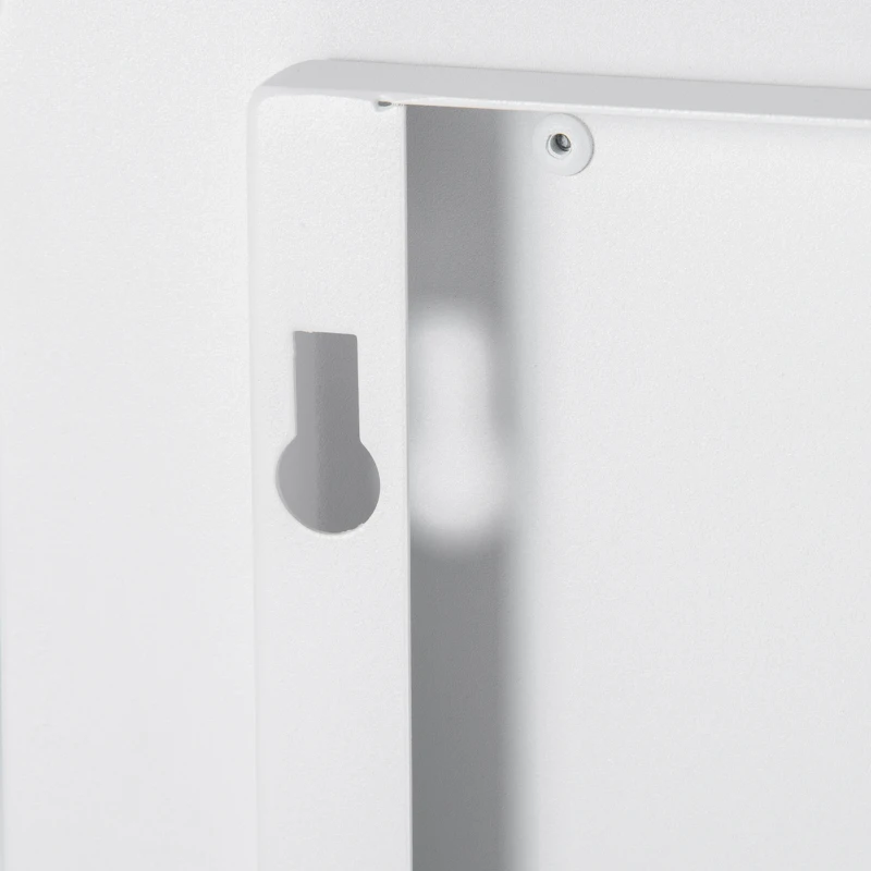 HOMCOM Ethanol-Kamin Bio-Ethanol-Brenner Feuerschale 1L 2,5 Std. Brenndauer 20m² Wandkamin mit Feuerlöschdeckel aus Edelstahl Metall Weiß 48 x 18 x 48 cm