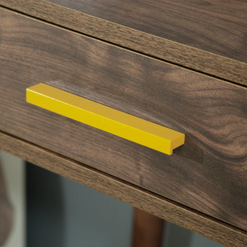 HOMCOM Schminktisch Frisiertisch modern Kosmetiktisch mit Spiegel Schublade Schlafzimmer Spanplatte Walnuss 60 x 45 x 134 cm