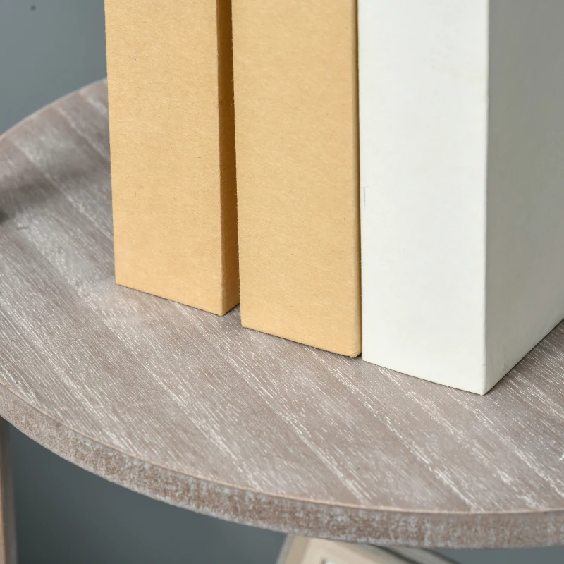 HOMCOM Lámpara de Pie de Madera Casquillo E27 Máx. 40W IP20 con 3 Estantes de Almacenaje Interruptor de Pie Lámpara de Suelo para Salón Dormitorio Oficina 35x35x154 cm Blanco