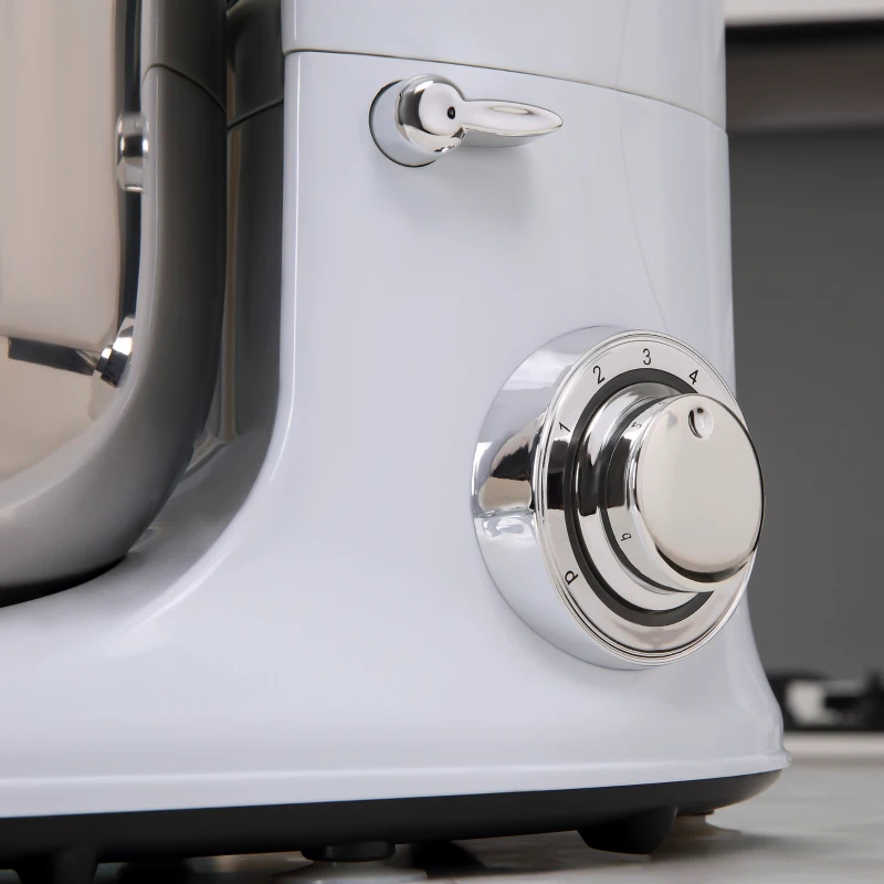 HOMCOM elektrische handmixer set 2 in 1 handmixer met 5,5L mengkom 1200 W