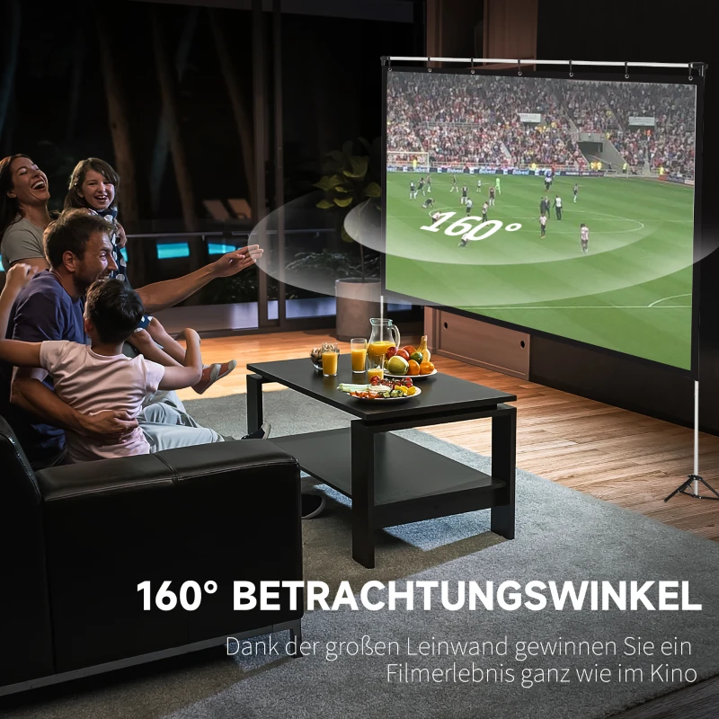 HOMCOM 16:9 projectorscherm 100 inch filmscherm opvouwbaar draagbaar binnen buiten