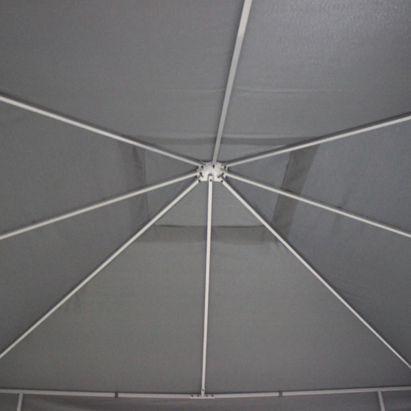 Outsunny Garden Gazebo 3 x 3 m Gazebo Garden Tent Marquee Steel Grey
