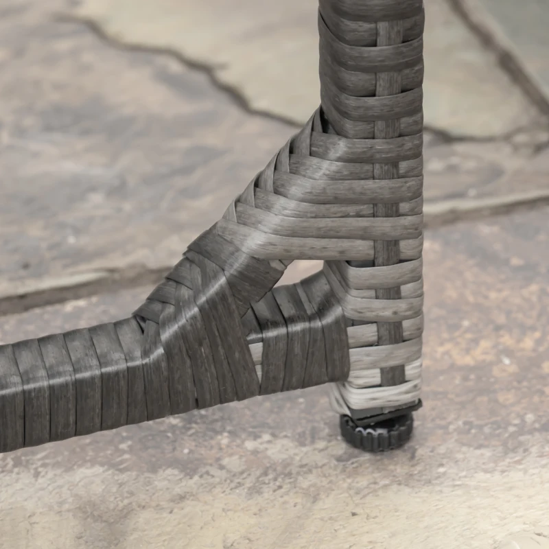 Outsunny 9-delig Zitgroep poly rotan tuinset zitset grijs