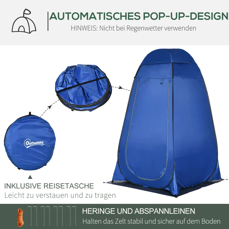 Outsunny pop-up douchetent wc-tent camping veranderende tent mobiel buiten