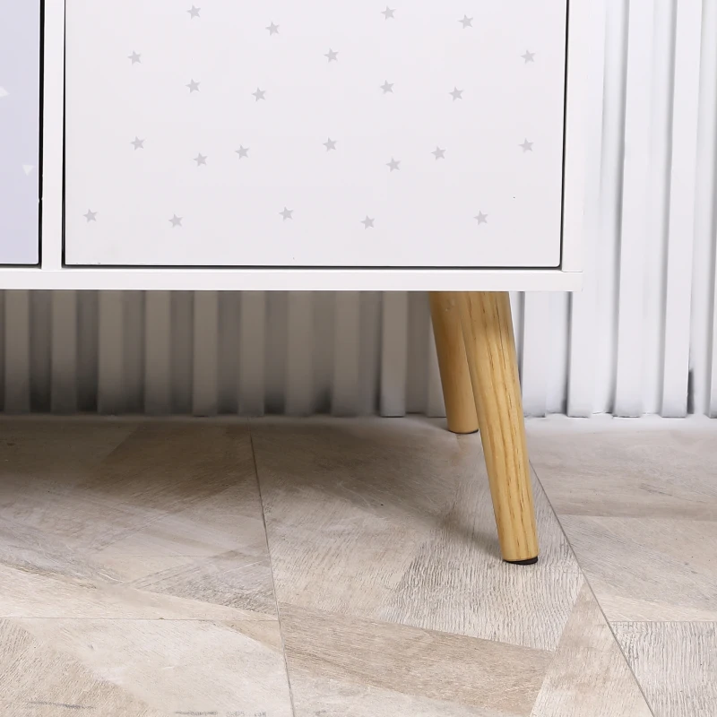 HOMCOM Aparador Infantil de Salón con 3 Cajones y 3 Compartimentos Abiertos para Libros Juguetes Armario Auxiliar de Almacenamiento para Dormitorio Cocina 100x39x69 cm Blanco