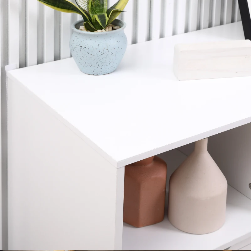 HOMCOM Aparador Infantil de Salón con 3 Cajones y 3 Compartimentos Abiertos para Libros Juguetes Armario Auxiliar de Almacenamiento para Dormitorio Cocina 100x39x69 cm Blanco