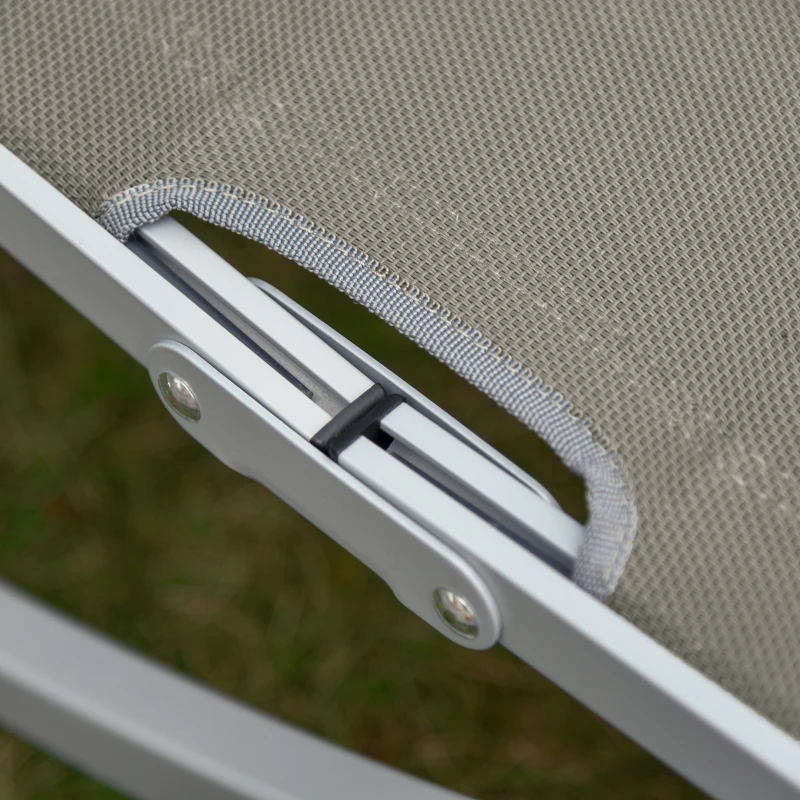 Outsunny zestaw 2 leżaków aluminiowych 165 cm x 61 cm x 63 cm