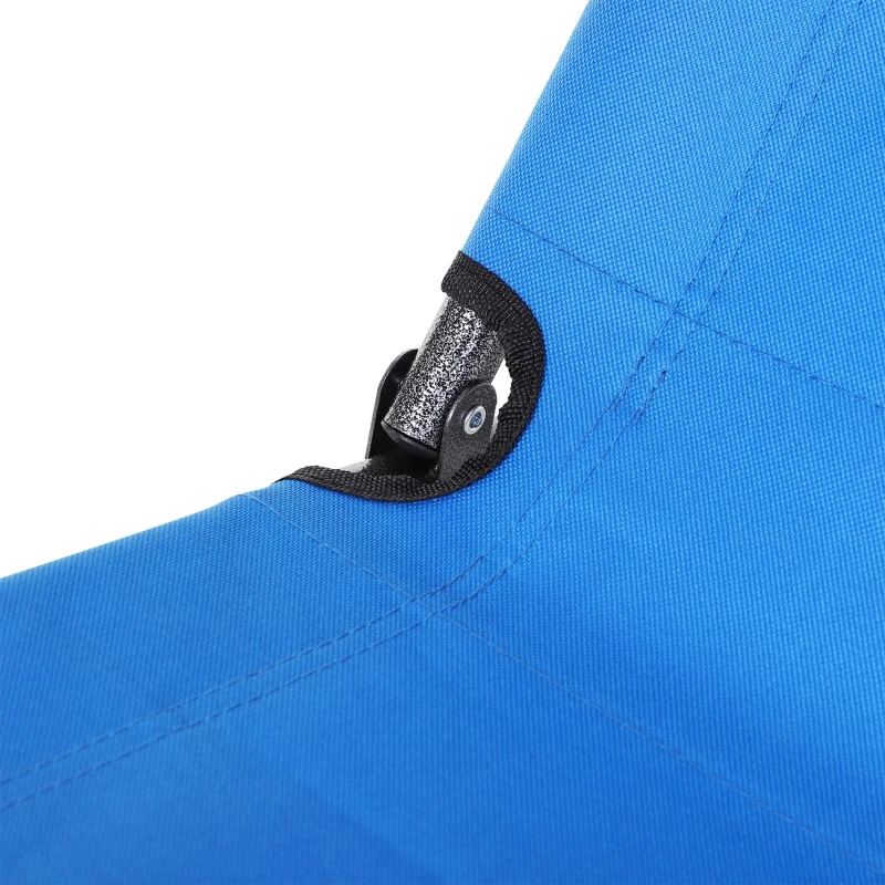 Ligbank ligstoel strandbed tuinstoel inklapbaar 2-traps kussen blauw