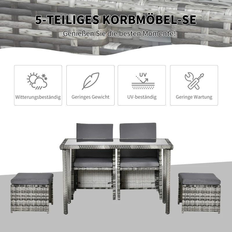 Outsunny poly rotan zitgroep 11 stuks. Set 120 cm x 60 cm x 72 cm