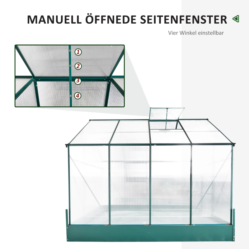 Outsunny kas voor in de tuin kweekkas tomatenhuis koude kas 250 x 190 x 219 cm