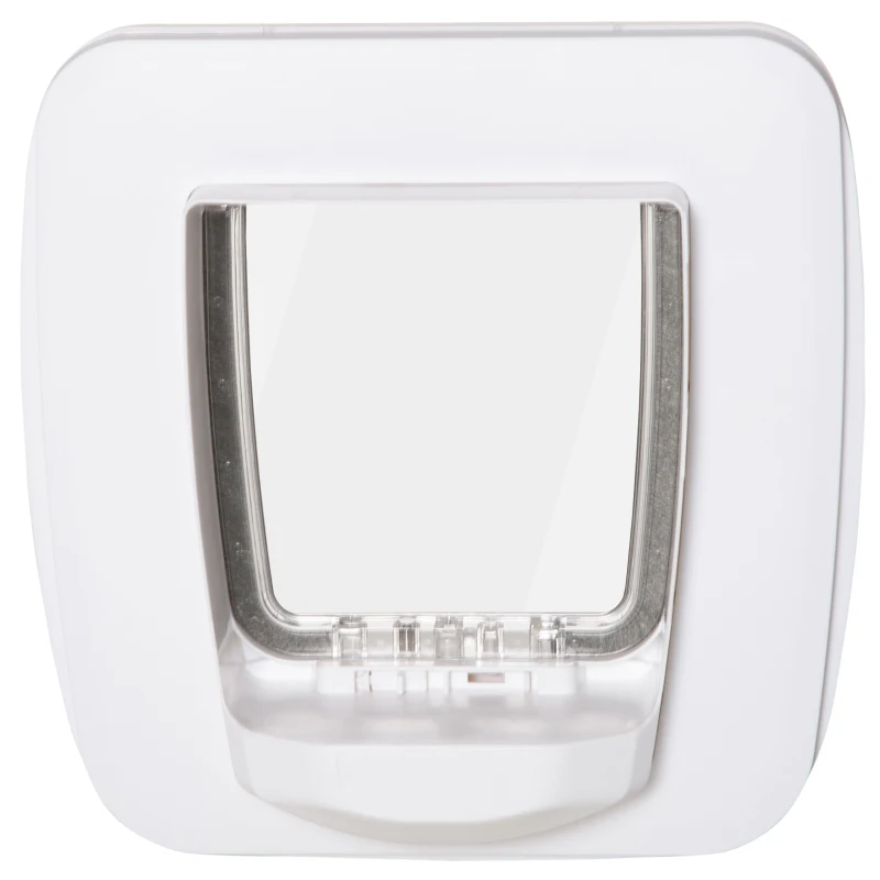 PawHut Katzenklappe Magnetische Katzentür mit 4 Verschluss-Optionen, Hundeklappe Haustierklappe für Katzen und kleine Hunde,