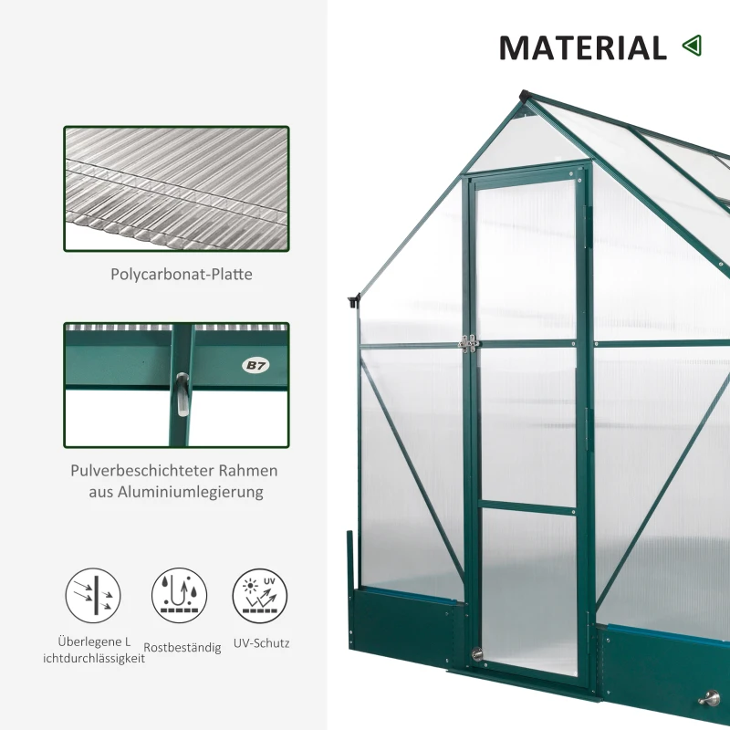 Outsunny kas voor in de tuin kweekkas tomatenhuis koude kas 250 x 190 x 219 cm
