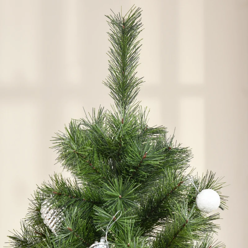 HOMCOM Árbol de Navidad Artificial 180 cm Ignífugo con 493 Ramas Hojas de PVC Decoración Navideña para Interiores Verde