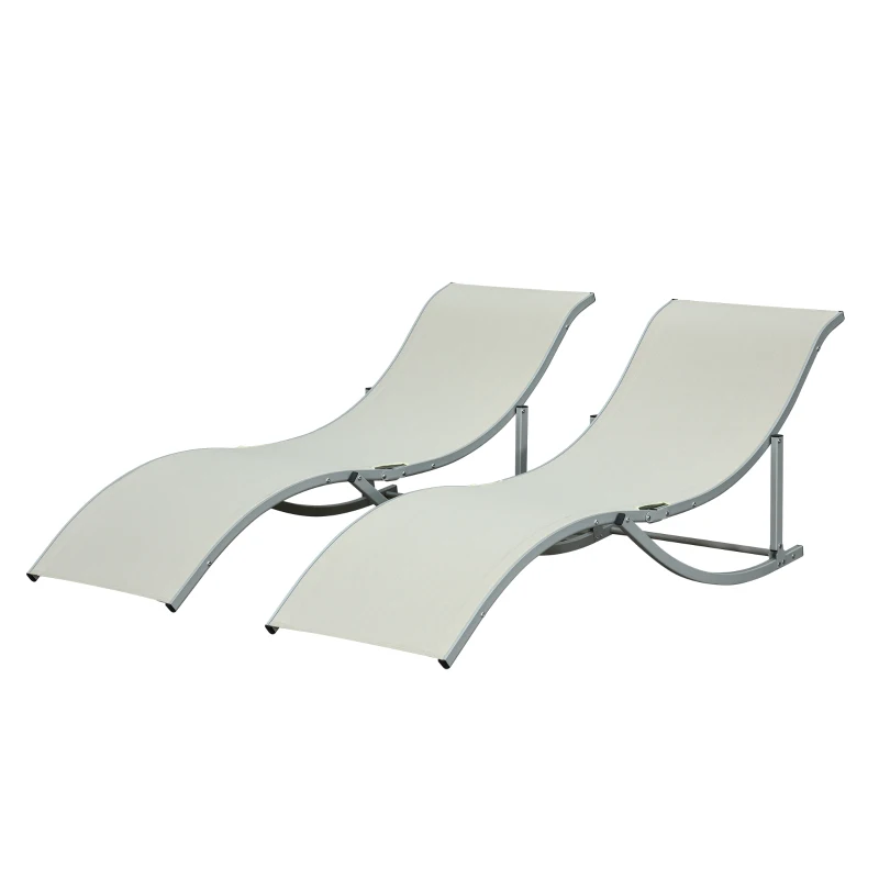 Outsunny set van 2 ligstoelen aluminium 165 cm x 61 cm x 63 cm