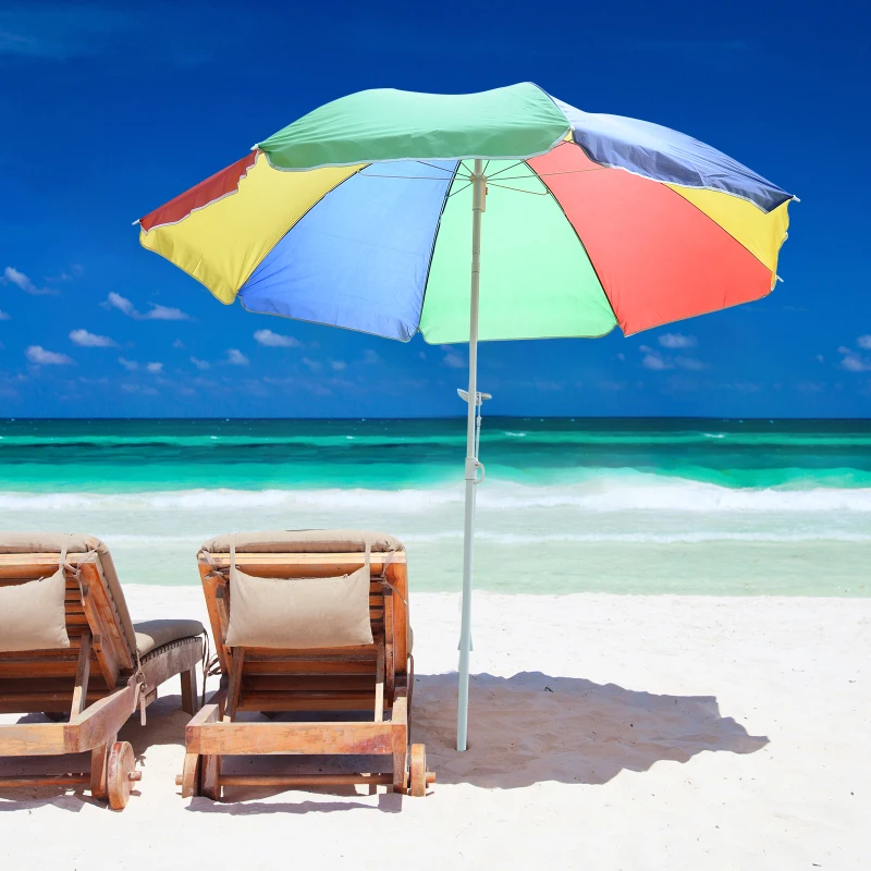 Zonnescherm strandparasol party parasol met zwengel tuinscherm 160 cm veelkleurig
