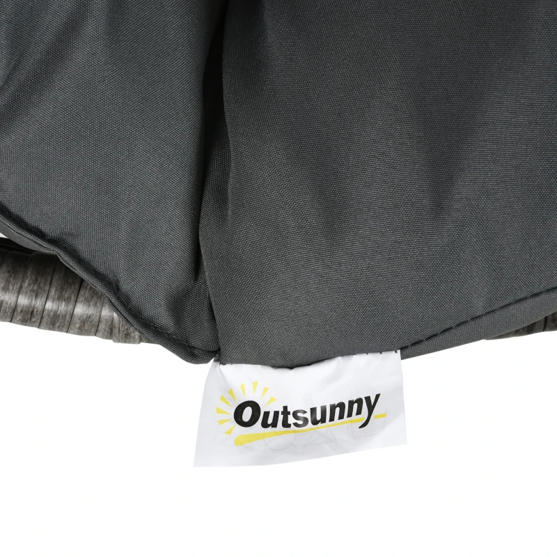 Outsunny Papasan fauteuil met bekleding rieten fauteuil 360 graden rotan grijs