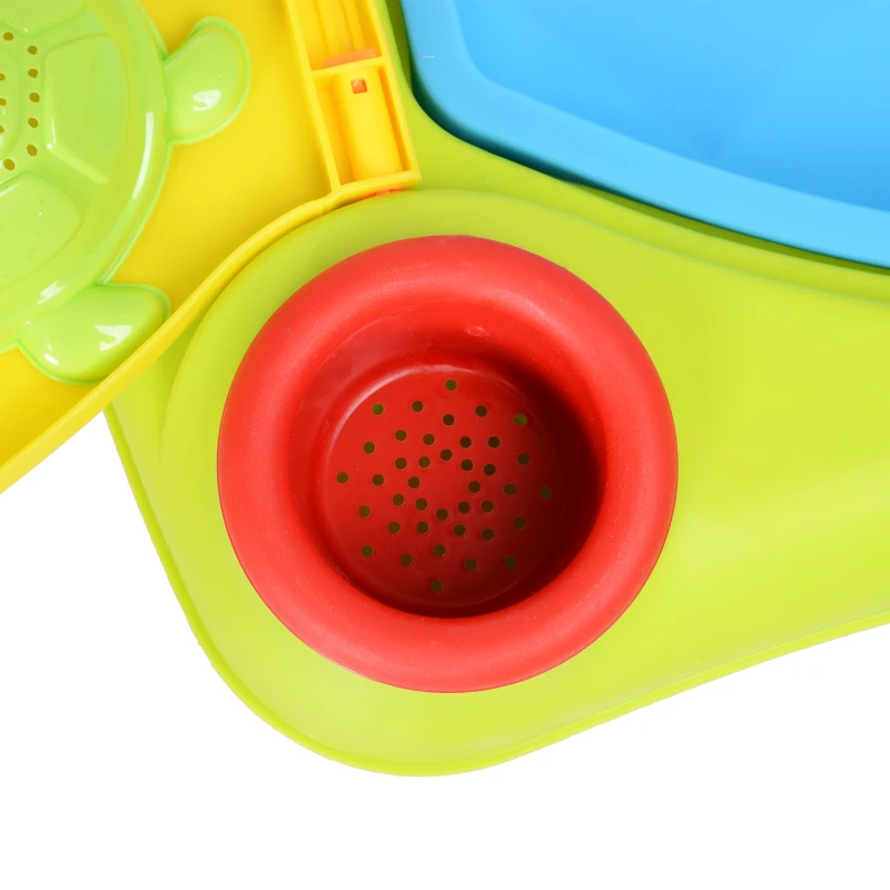 HOMCOM® Zabawka do Piasku dla Dzieci 16 Części Stolik Plaża od 3 Roku Życia PP Wielokolorowy