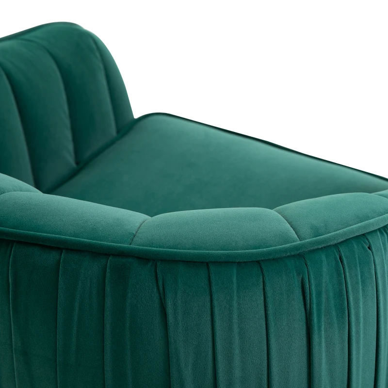 HOMCOM Poltrona da Salotto Imbottita con Braccioli e Schienale, Design Moderno, Gambe in Metallo, 71x72x73 cm, Verde