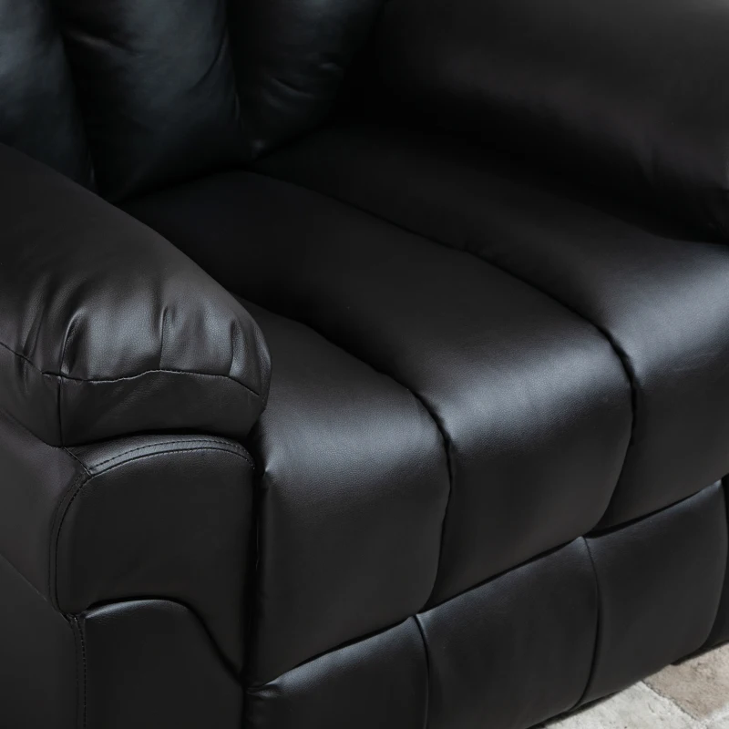 HOMCOM Poltrona Reclinabile Alzapersona Elettrica per Anziani con Super Imbottitura in Ecopelle e Telecomando Poltrona Reclinabile Alzapersona con Telecomando nero 96 x 93 x 105cm