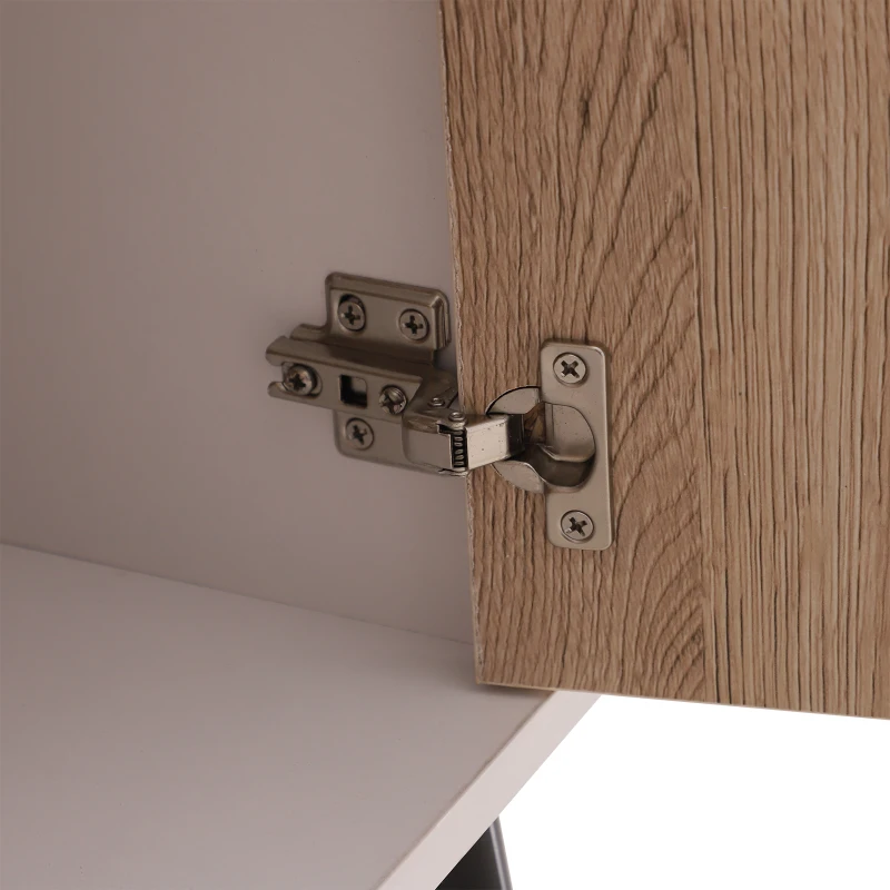 HOMCOM TV Stand Cabinet for TVs up to 50 Inches with 2 Doors 1 Drawer, TV Unit for Living Room, Bedroom, Oak Colour and White