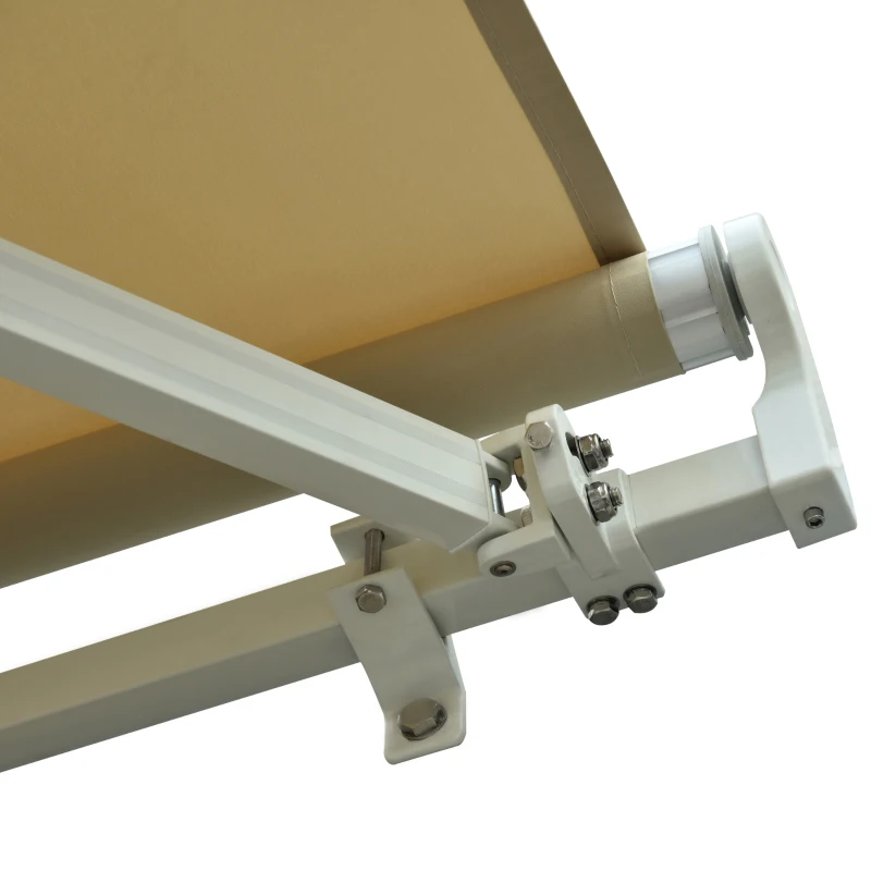 markiza aluminiowa markiza składana osłona przeciwsłoneczna z korbką ręczną 3,5x2,5 m kolor beżowy + kremowy