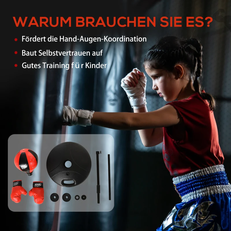 Zestaw z gruszką bokserską Zestaw bokserski Stojak bokserski dla dzieci z regulacją wysokości Worek treningowy