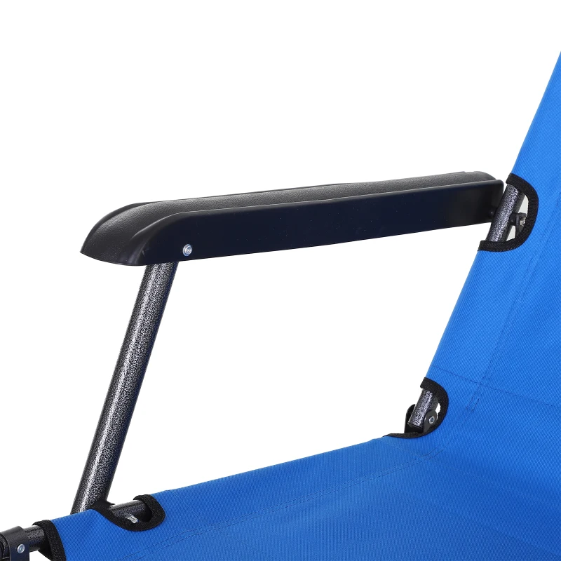 Ligbank ligstoel strandbed tuinstoel inklapbaar 2-traps kussen blauw