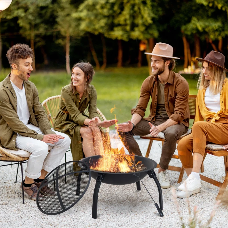 Outsunny MISA NA OGNISKO OGRODOWE PALENISKO 55 cm czarna