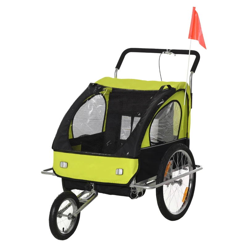 HOMCOM PRZYCZEPA DO ROWERU JOGGER 2w1 zielona