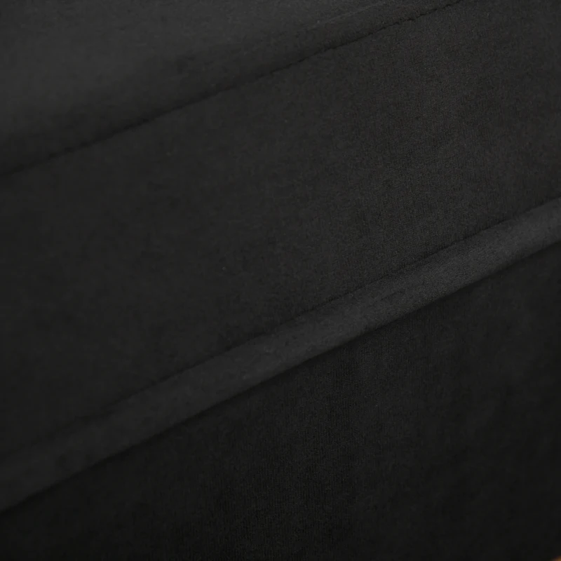 Homcom Canapea șezlong cu Pernă Rotundă din Flanel,Negru, 160x56x75cm