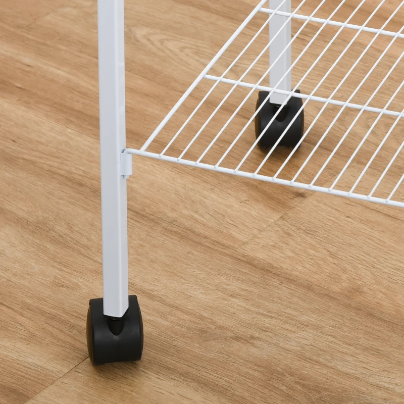 PawHut® Vogelhaus Vogelkäfig Vogelvoliere für Papagei Wellensittich Vogelbauer mit rollbarem Ständer Weiß 47,5 x 37 x 153 cm