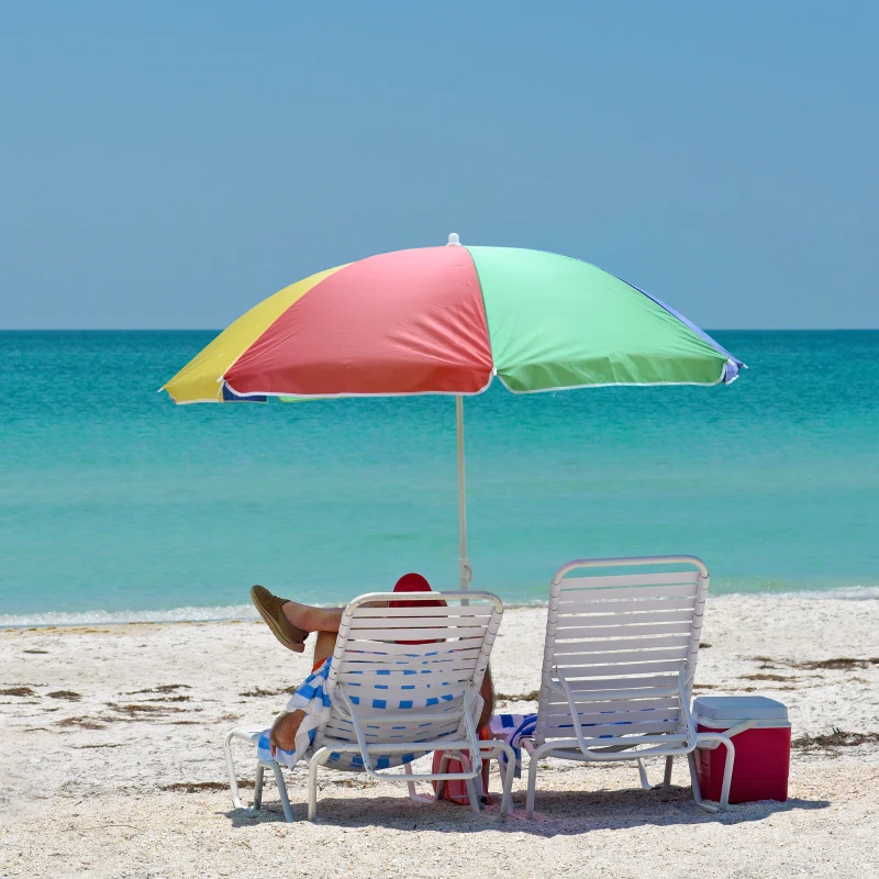 Zonnescherm strandparasol party parasol met zwengel tuinscherm 160 cm veelkleurig