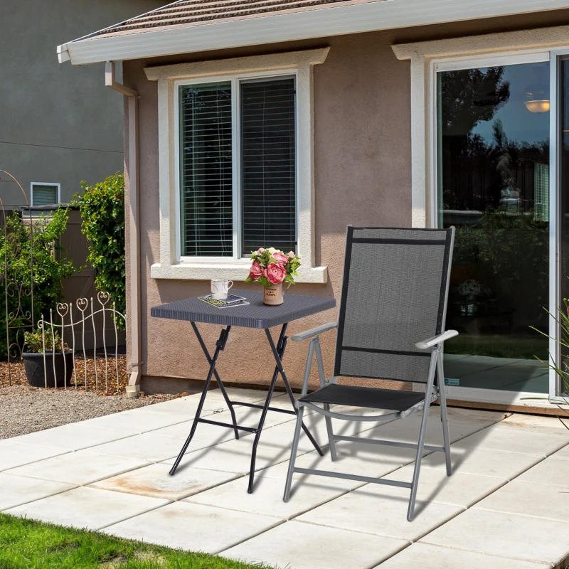 Outsunny Klaptafel inklapbare tafel tuintafel balkontafel picknicktafel campingtafel 60x60 cm