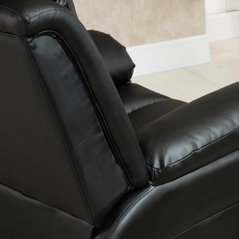 HOMCOM Poltrona Reclinabile Alzapersona Elettrica per Anziani con Super Imbottitura in Ecopelle e Telecomando Poltrona Reclinabile Alzapersona con Telecomando nero 96 x 93 x 105cm