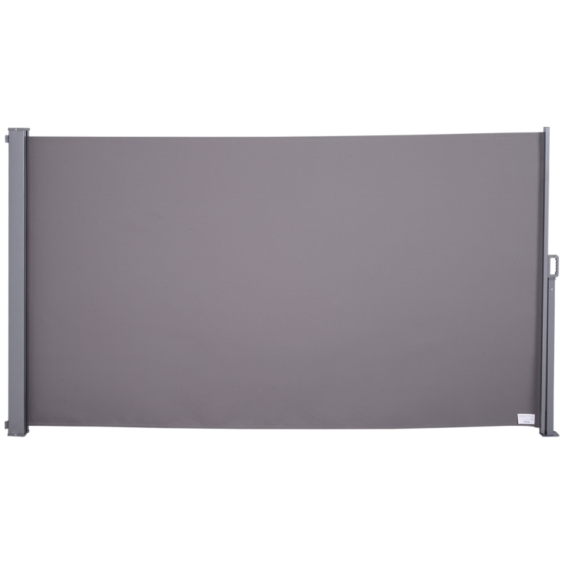 Markiza zewnętrzna zasłona przeciwsłoneczna osłona roleta boczna poliester szara 300 x 160 cm Outsunny