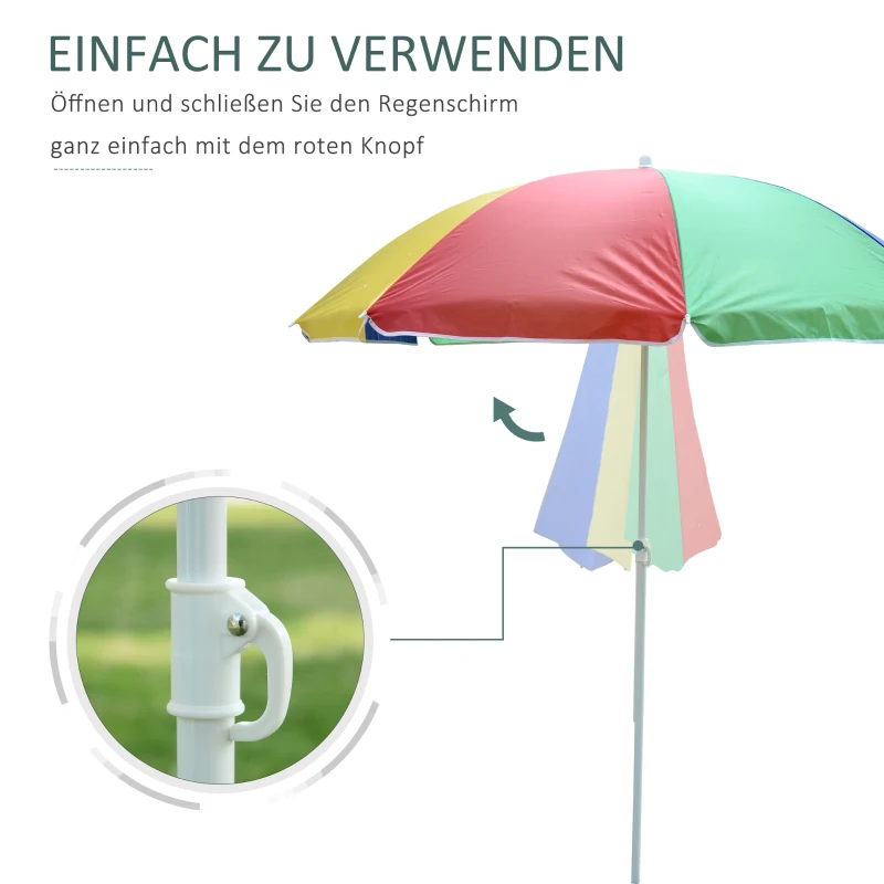 Outsunny Parasol, parasol plażowy, parasol ogrodowy, średnica 160 cm