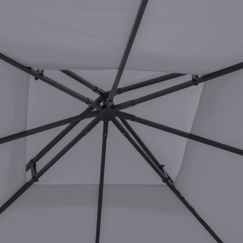 Outsunny Vervangend dak voor metalen tuinhuisje partytent tuinhuisje tuintentdak 3x3(m-7)