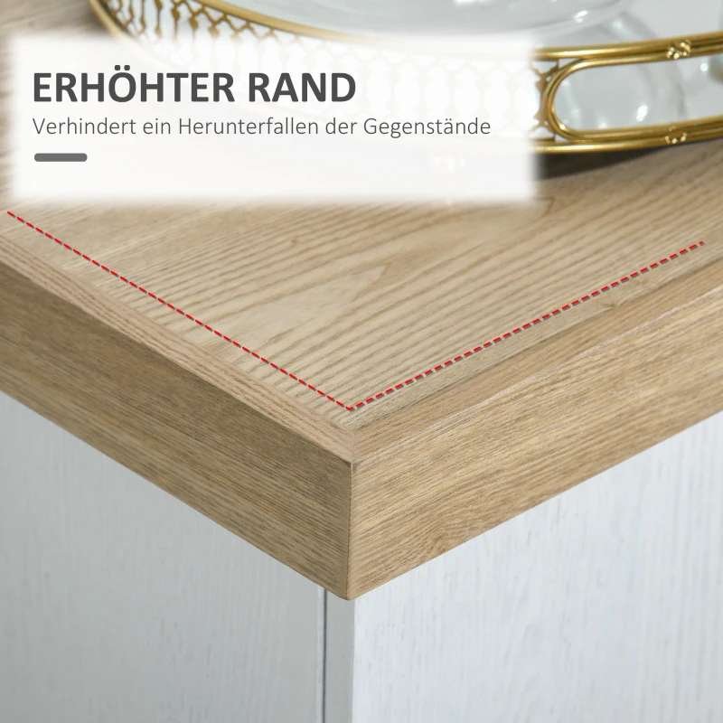 HOMCOM Weinregal für 18 Flaschen mit 2 Schränken MDF Weiß