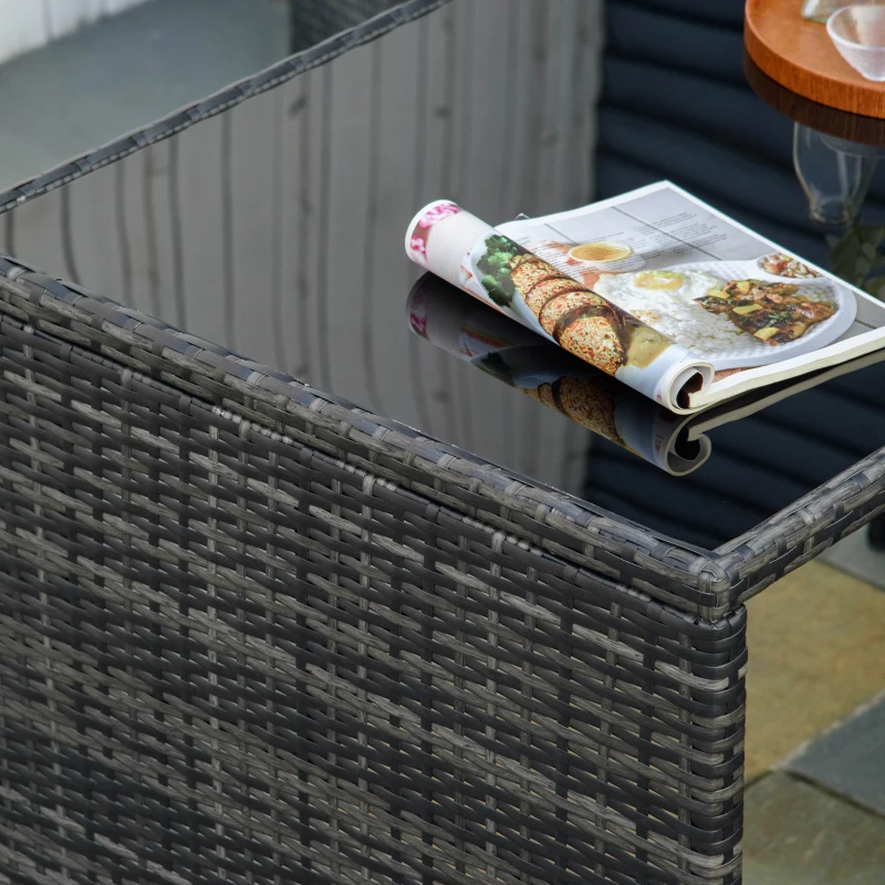 Outsunny 5 stuks Polyrattan tuinmeubelen rotan dining set tuinset grijs