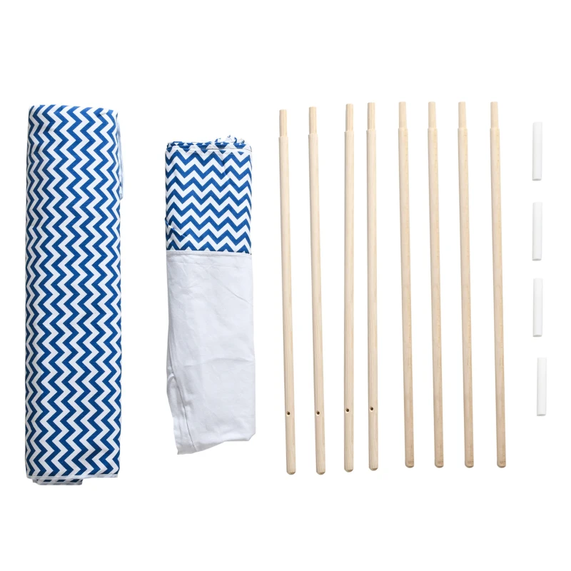 HOMCOM kinder tipi tipi tent kinder speeltent speel tipi met kussens wit