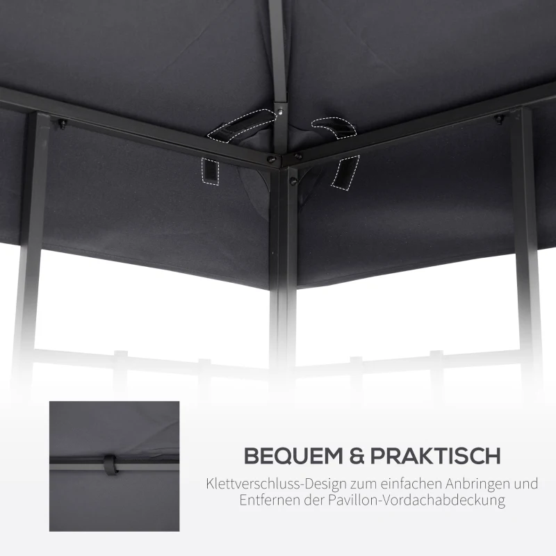 Outsunny Vervangend dak voor metalen tuinhuisje partytent tuinhuisje tuintentdak 3x3(m-6)