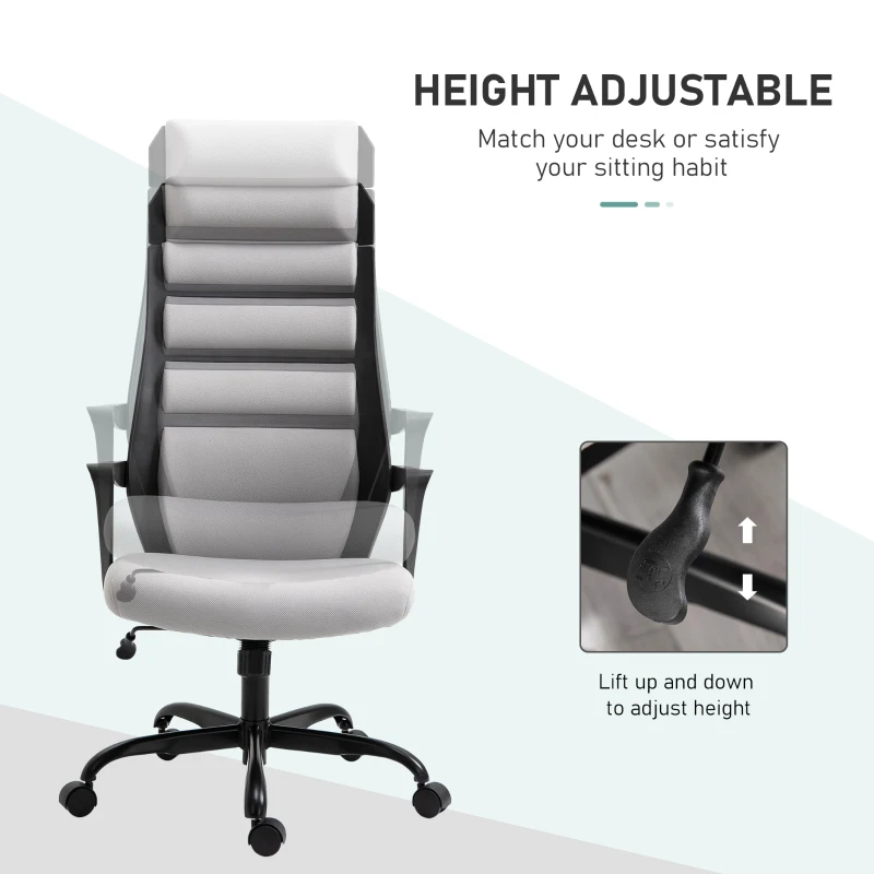 Vinsetto High-Back Office Chair Spandex Fabric Grey