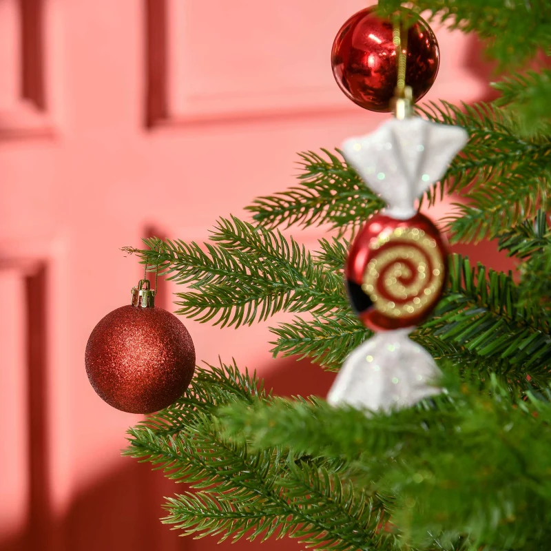 HOMCOM Árbol de Navidad Artificial 180 cm Ignífugo con 406 Ramas Hojas de PVC Decoración Navideña para Interiores Verde