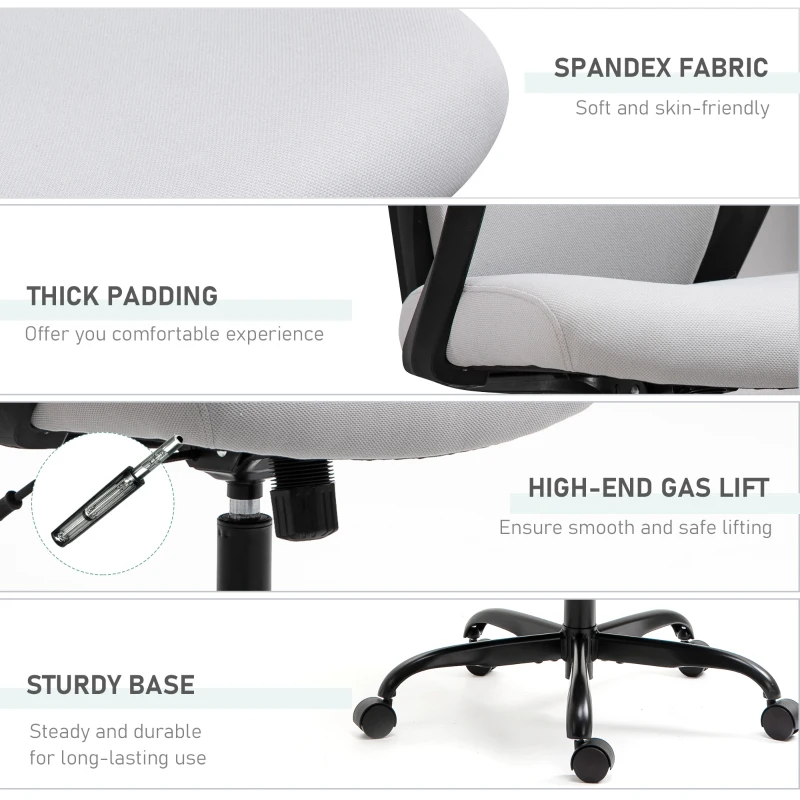 Vinsetto High-Back Office Chair Spandex Fabric Grey