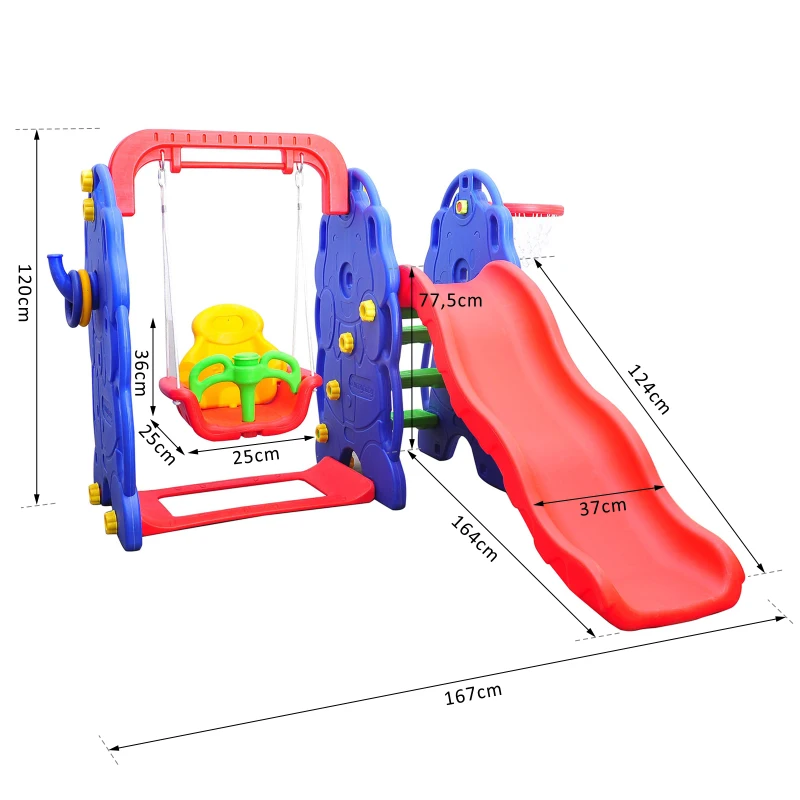 HOMCOM® Kinderrutsche Gartenrutsche Elefantenrutsche mit Schaukel