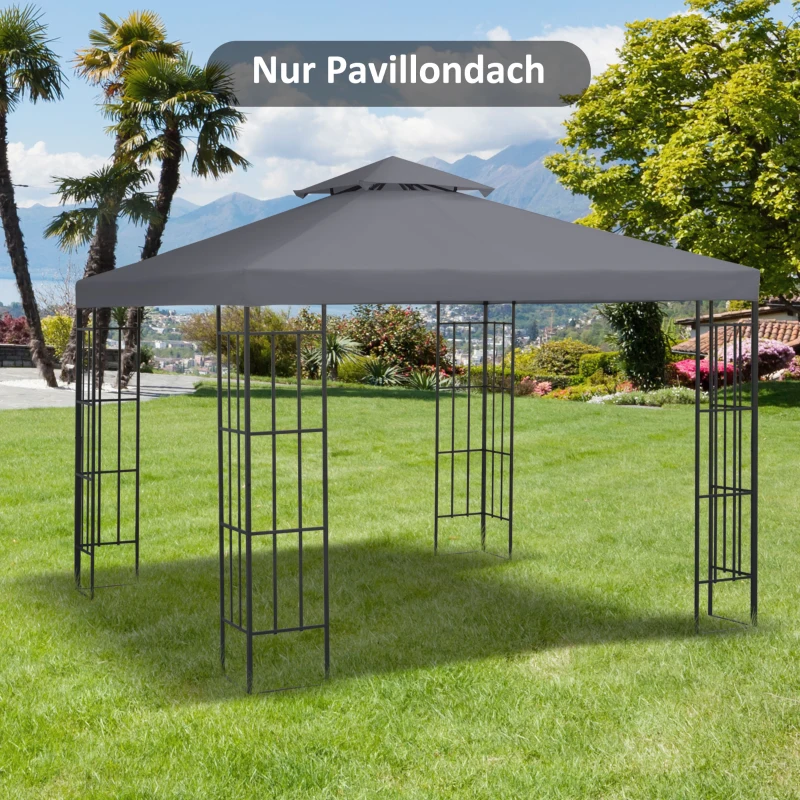 Outsunny Vervangend dak voor metalen tuinhuisje partytent tuinhuisje tuintentdak 3x3(m-9)